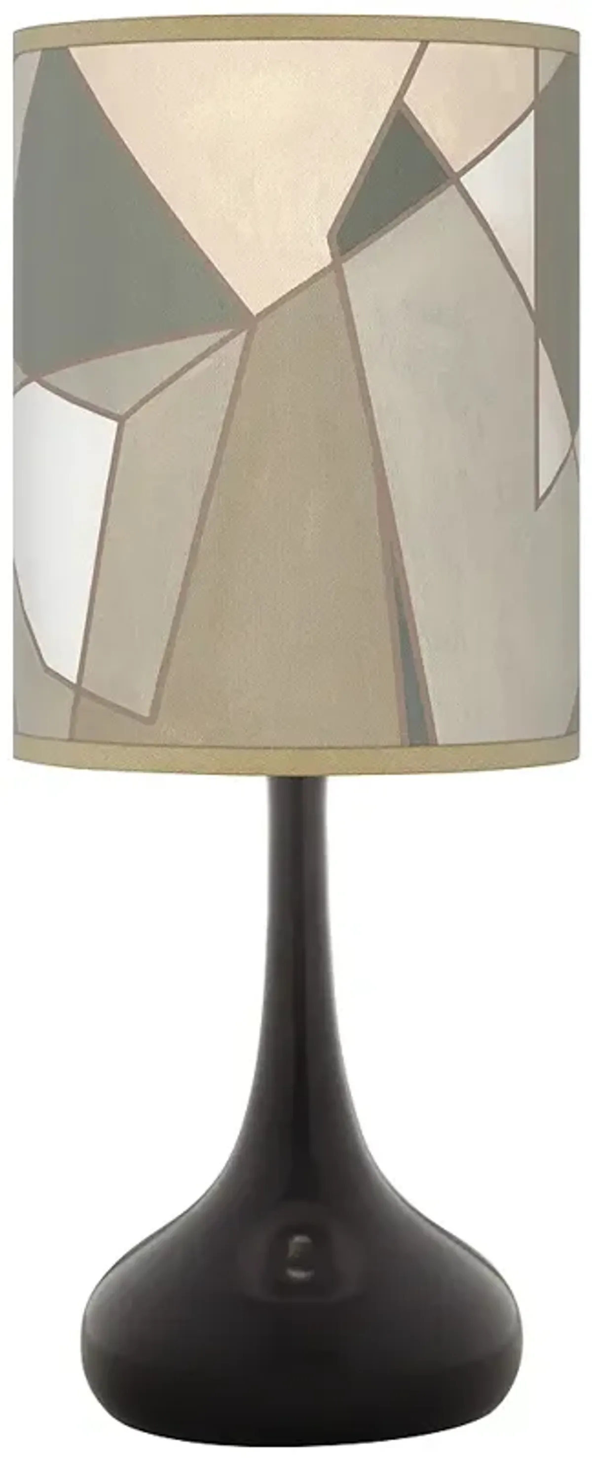 Modern Mosaic I Giclee Black Droplet Table Lamp