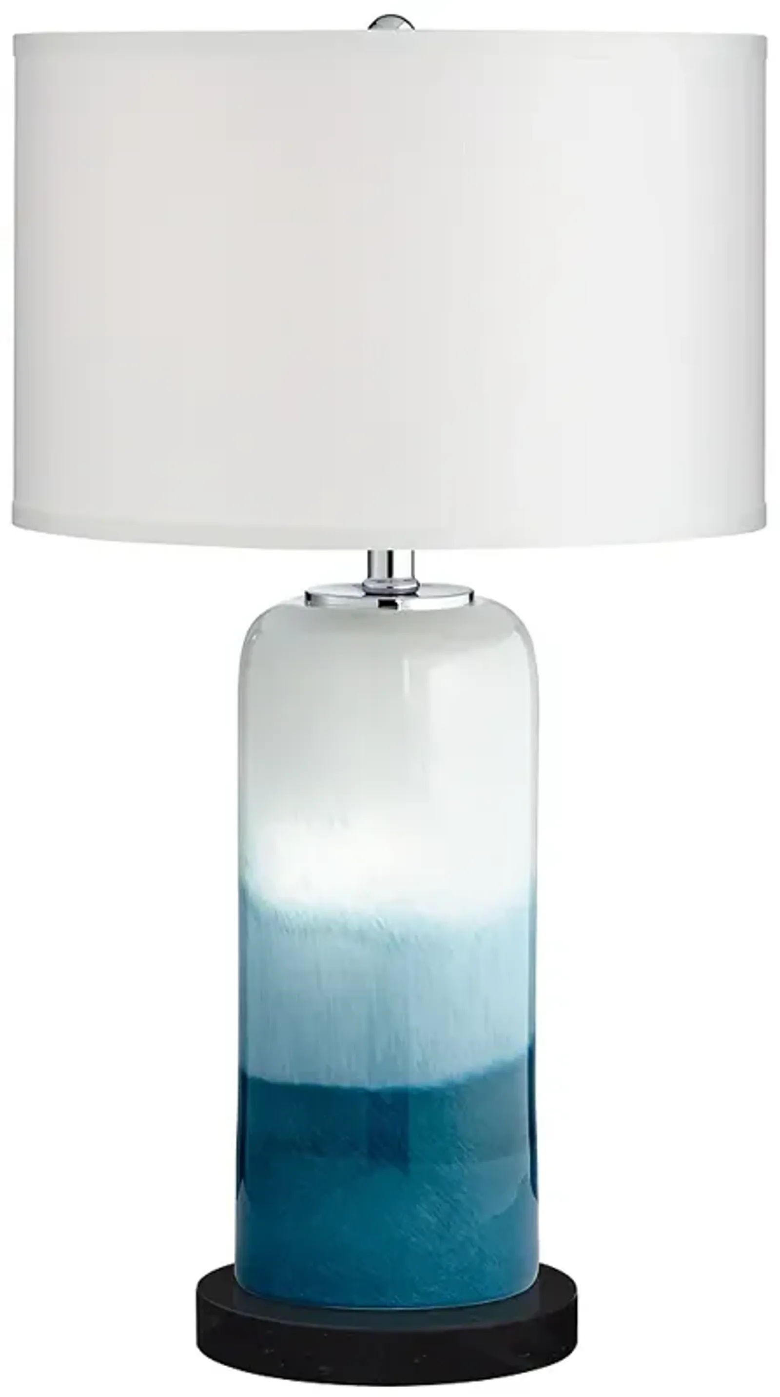 Possini Euro Roxanne 25" Blue Night Light Lamp with Black Marble Riser