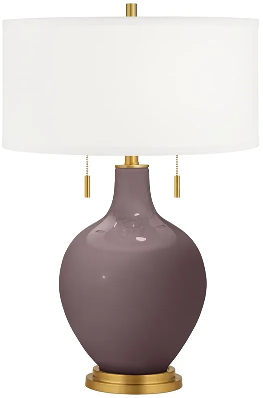 Color Plus Toby Brass 28" High Poetry Plum Purple Table Lamp