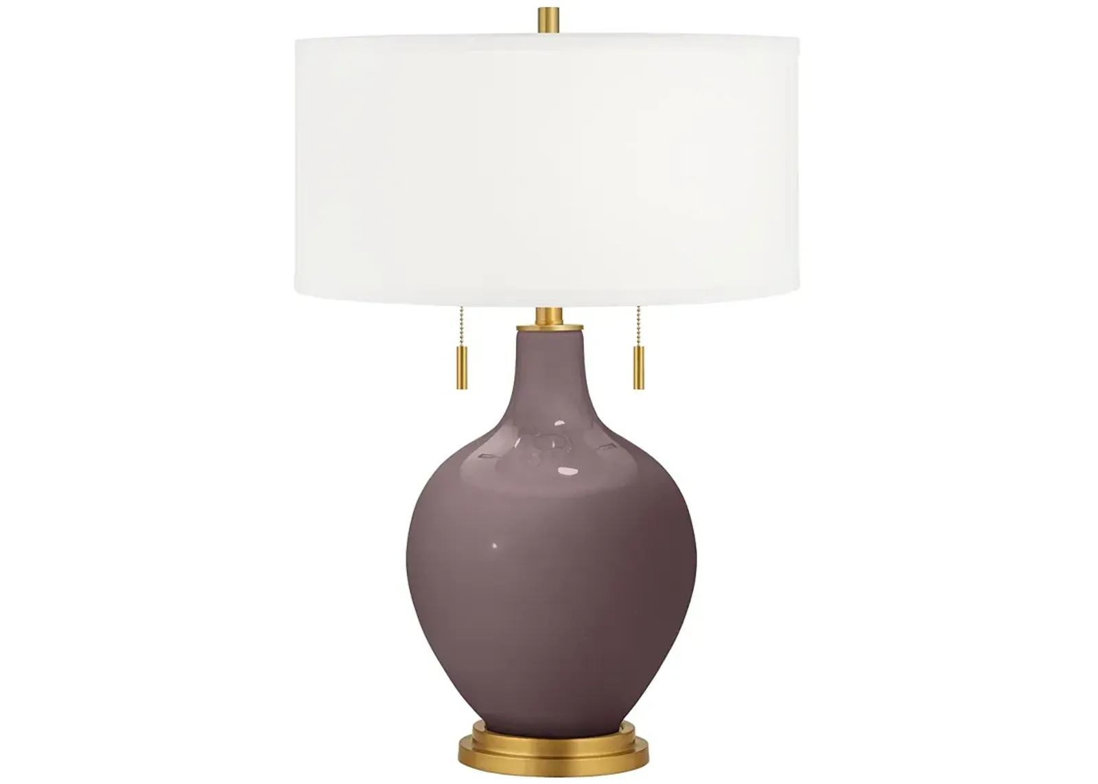 Color Plus Toby Brass 28" High Poetry Plum Purple Table Lamp