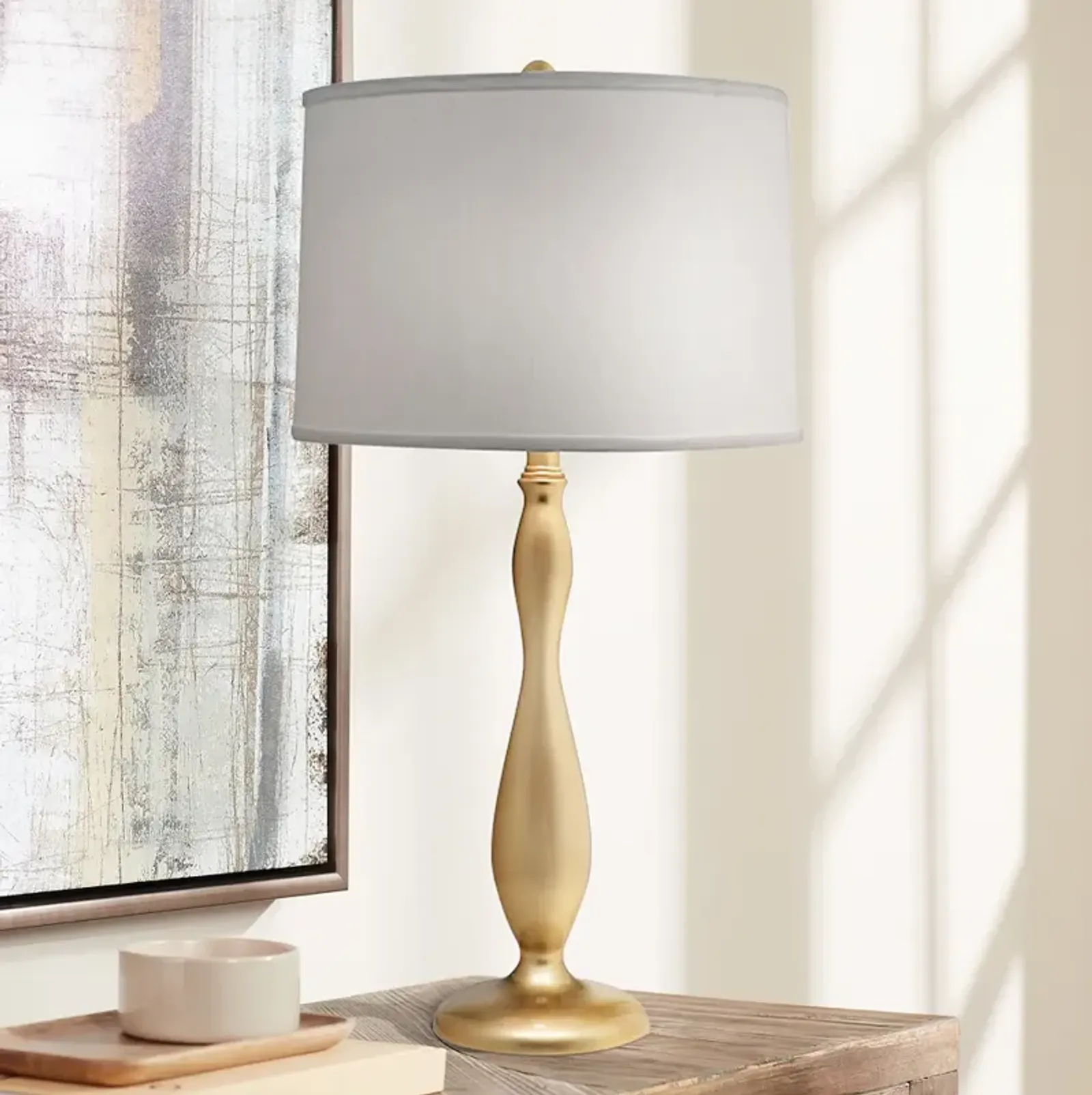 Stiffel Dunn 28" High Pearl Shade Oculux Bronze Metal Table Lamp