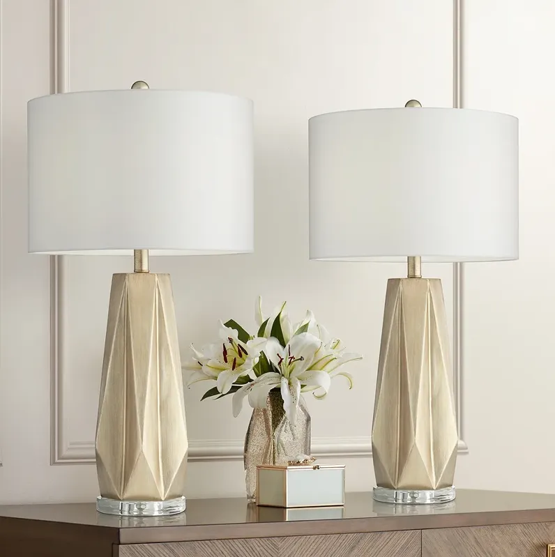 Possini Euro Bravo 28" High Champagne Table Lamps Set of 2