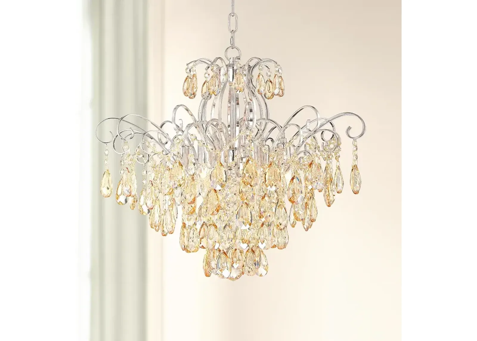 Vienna Full Spectrum Mellie 24" Champagne Gold and Crystal Chandelier