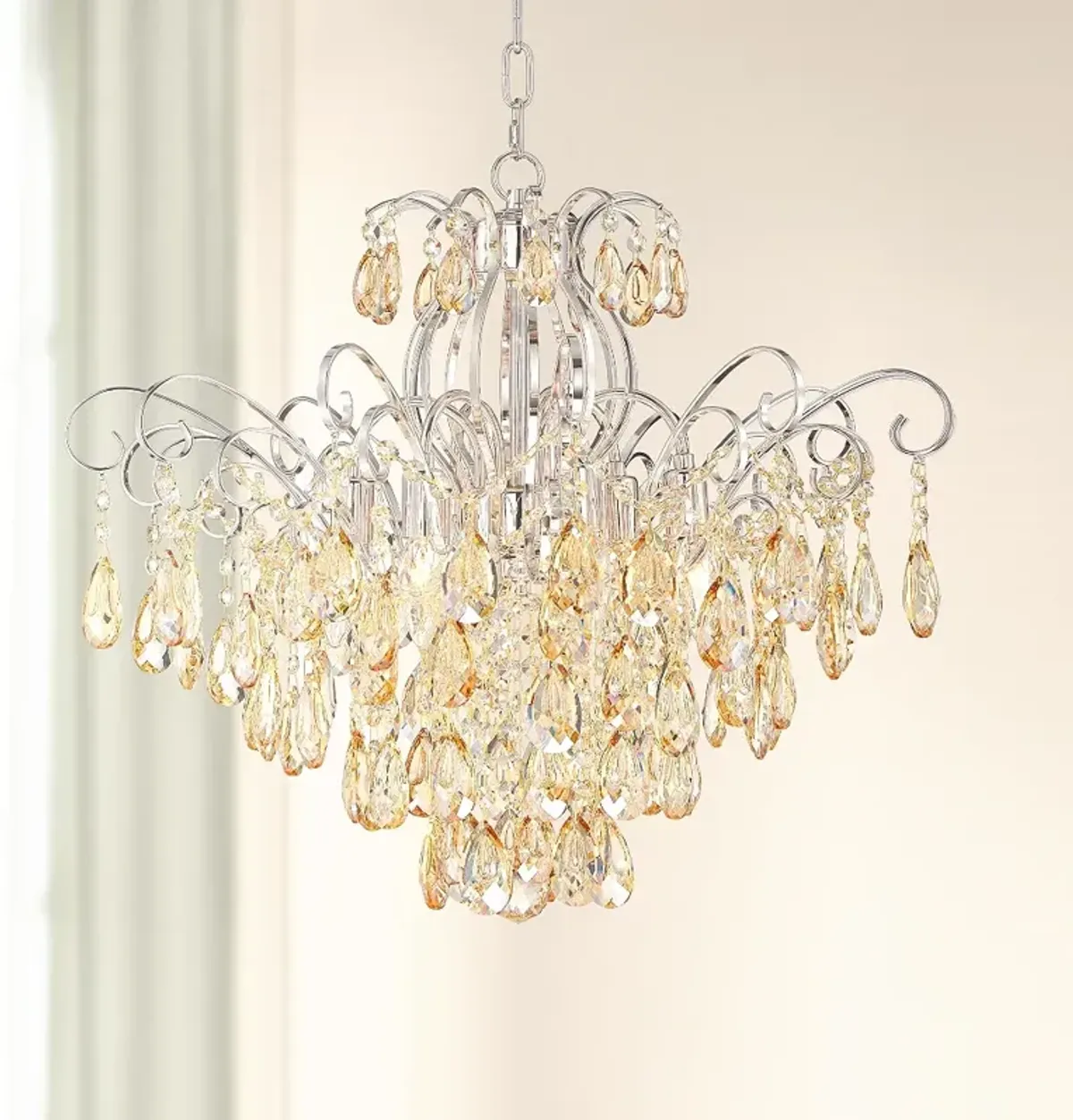 Vienna Full Spectrum Mellie 24" Champagne Gold and Crystal Chandelier