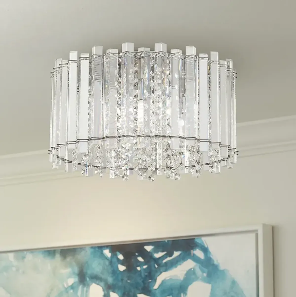 Francesca 14" Wide Clear Crystal LED Ceiling Light