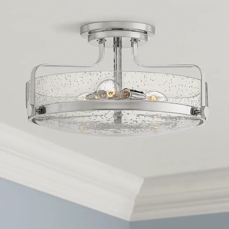 Hinkley Harper 18" Wide Chrome 3-Light Ceiling Light