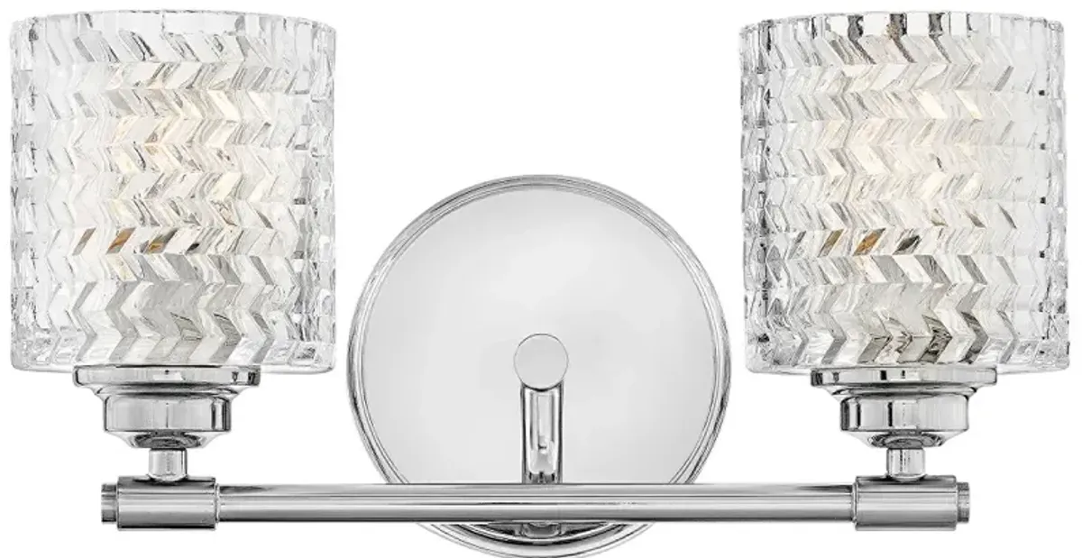 Hinkley Elle 7 1/2"H Chrome and Glass 2-Light Wall Sconce