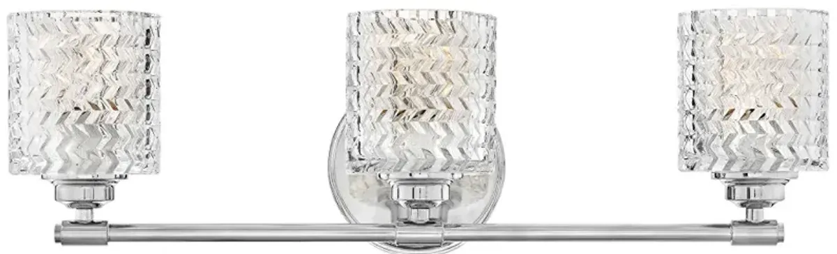 Hinkley Elle 24" Wide Chrome and Glass 3-Light Bath Light