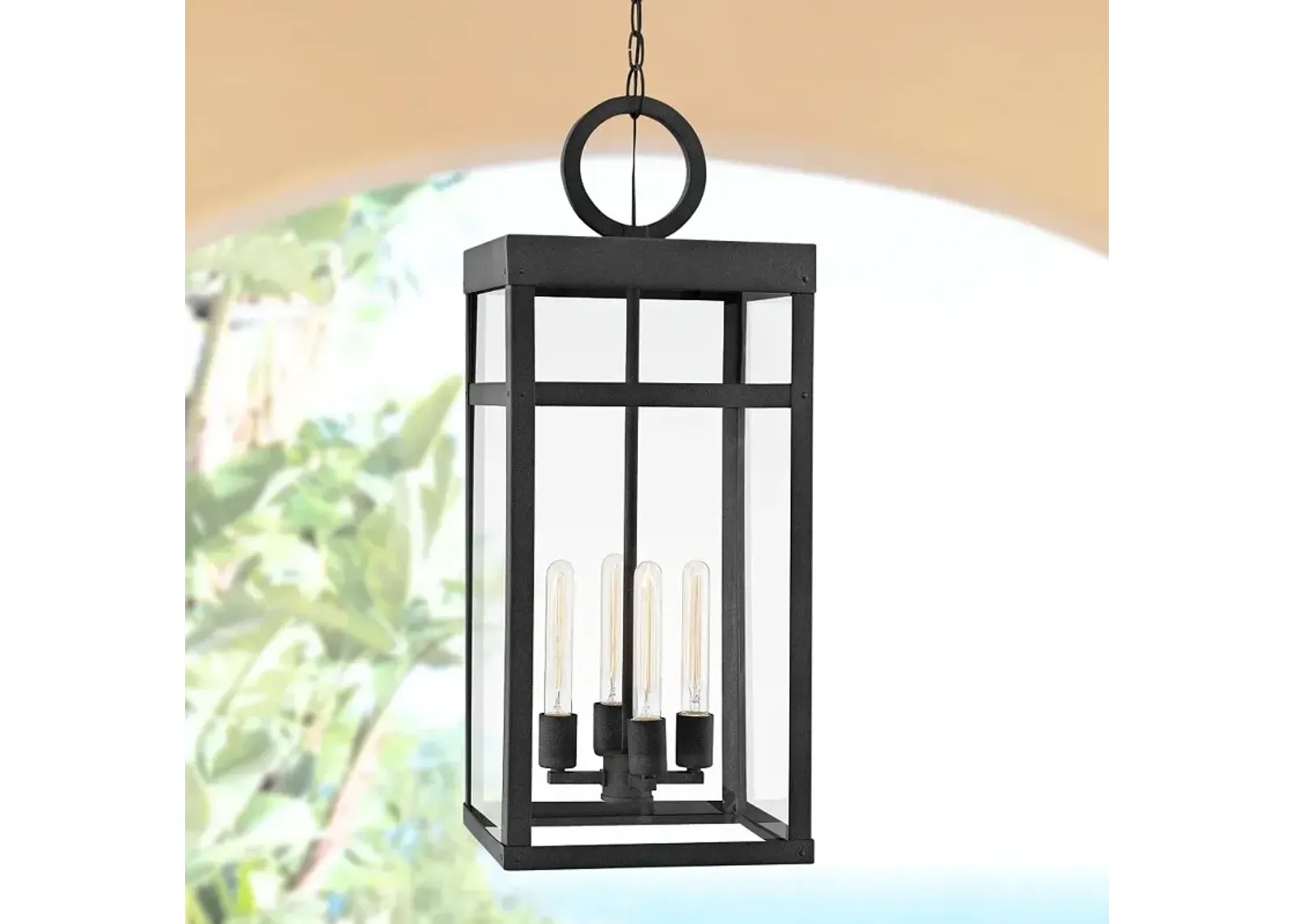 Hinkley Porter 31 1/4" High Aged Zinc Outdoor Hanging Light