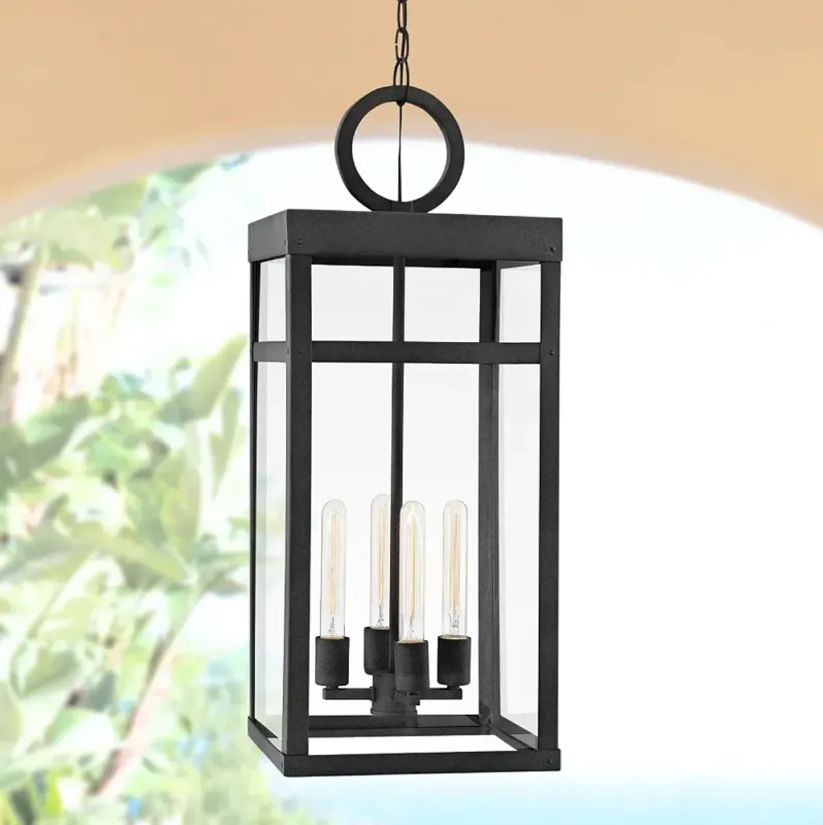 Hinkley Porter 31 1/4" High Aged Zinc Outdoor Hanging Light