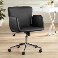 Megan Black Faux Leather Swivel Office Chair