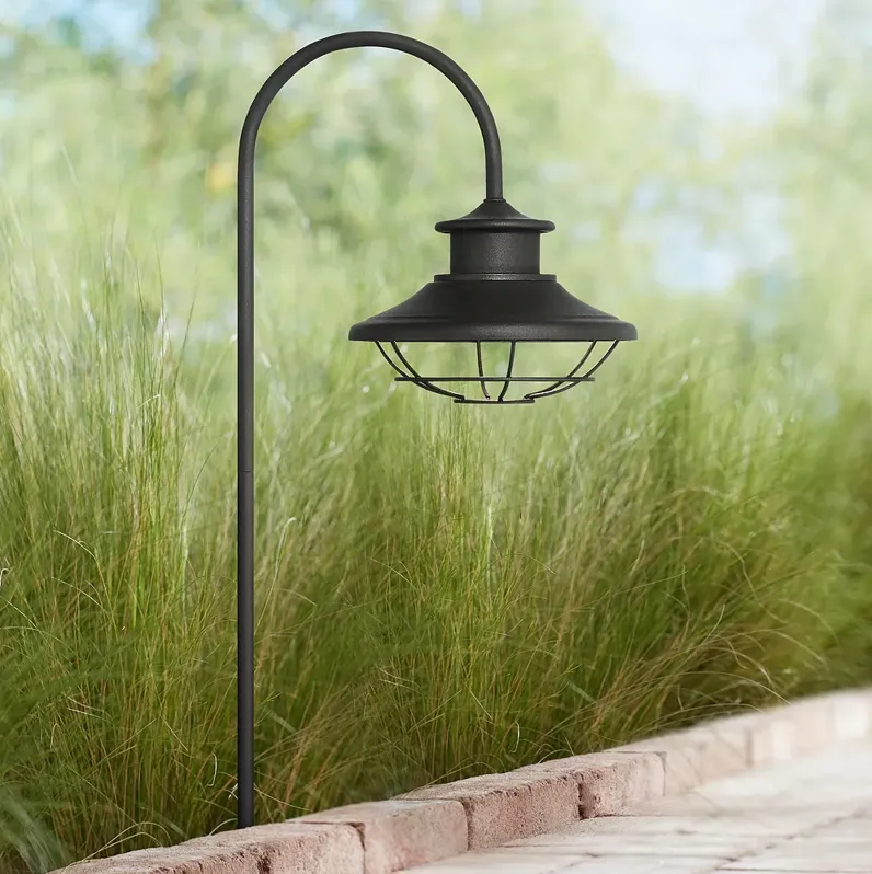 Braden 23 1/2" High Textured Black Outdoor LED Rustic Cage Path Light