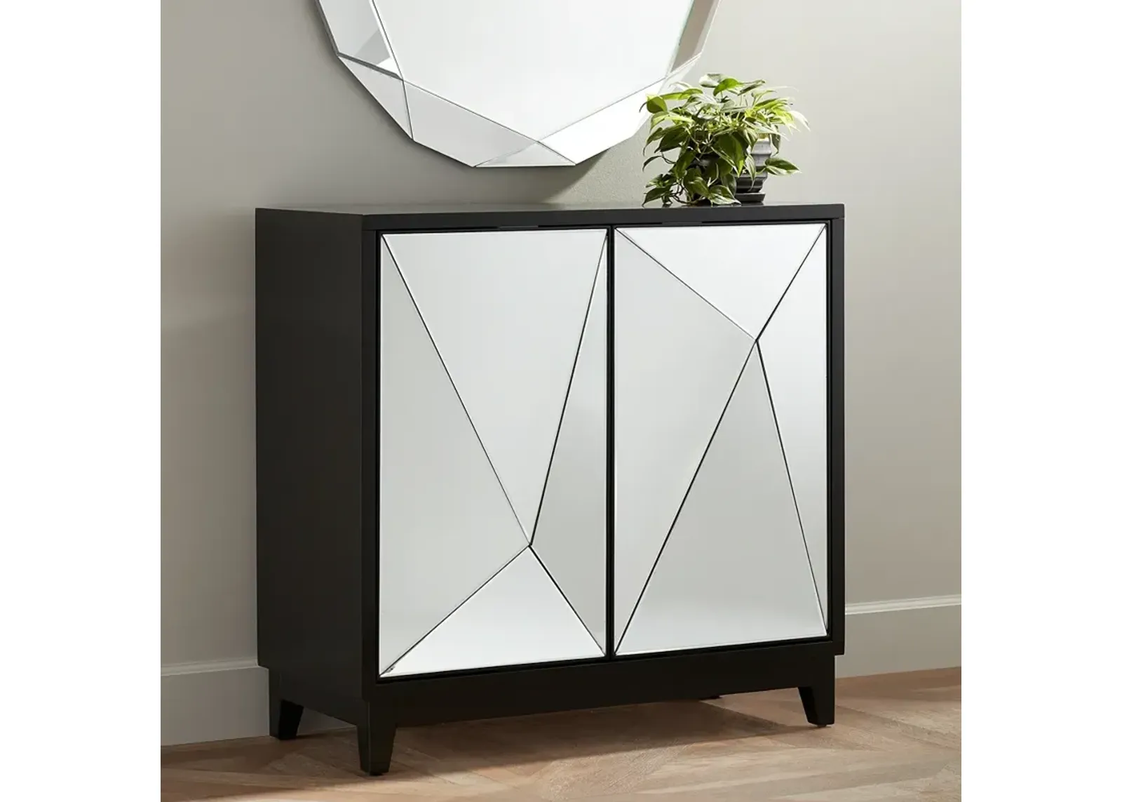 Bradley 36" 2-Door Mirrored Accent Cabinet