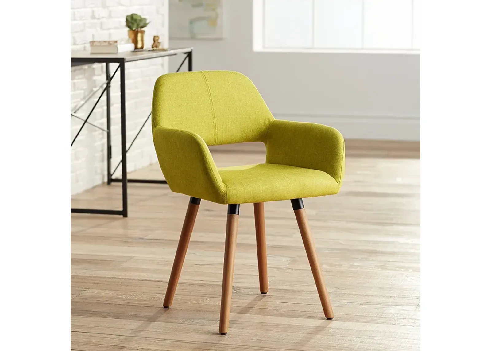 55 Downing Street Nelson Green Fabric Mid-Century Modern Dining Chair