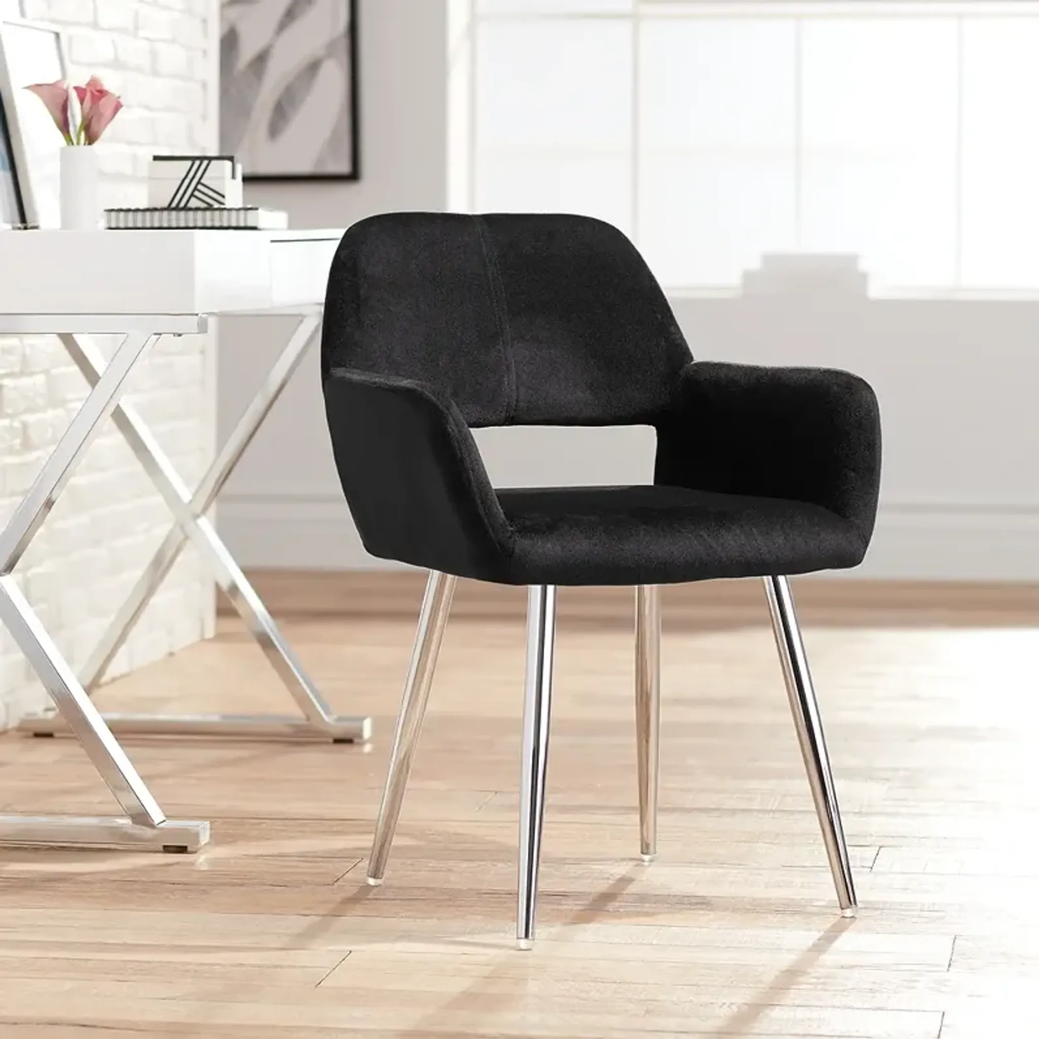 Martin Black Fabric Modern Dining Chair | Furniture.com