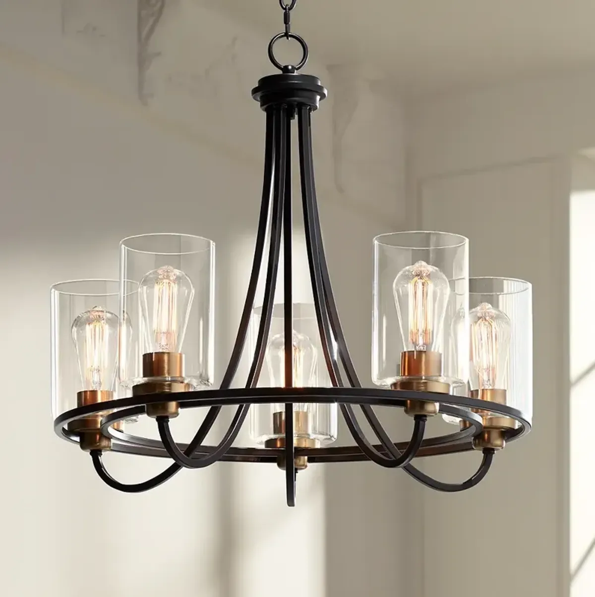 Possini Euro Demy 23" Wide Oil-Rubbed Bronze 5-Light Ring Chandelier