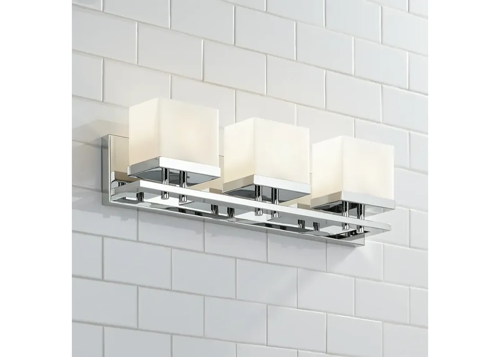 Possini Euro Gareth 24 1/2"W Chrome and Glass LED Bath Light