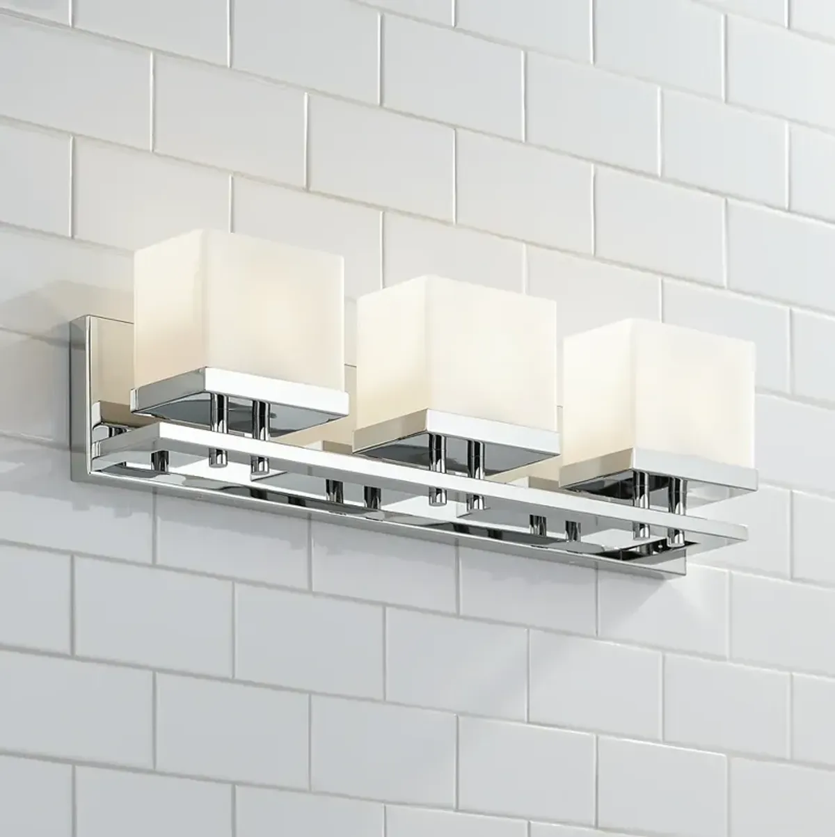 Possini Euro Gareth 24 1/2"W Chrome and Glass LED Bath Light