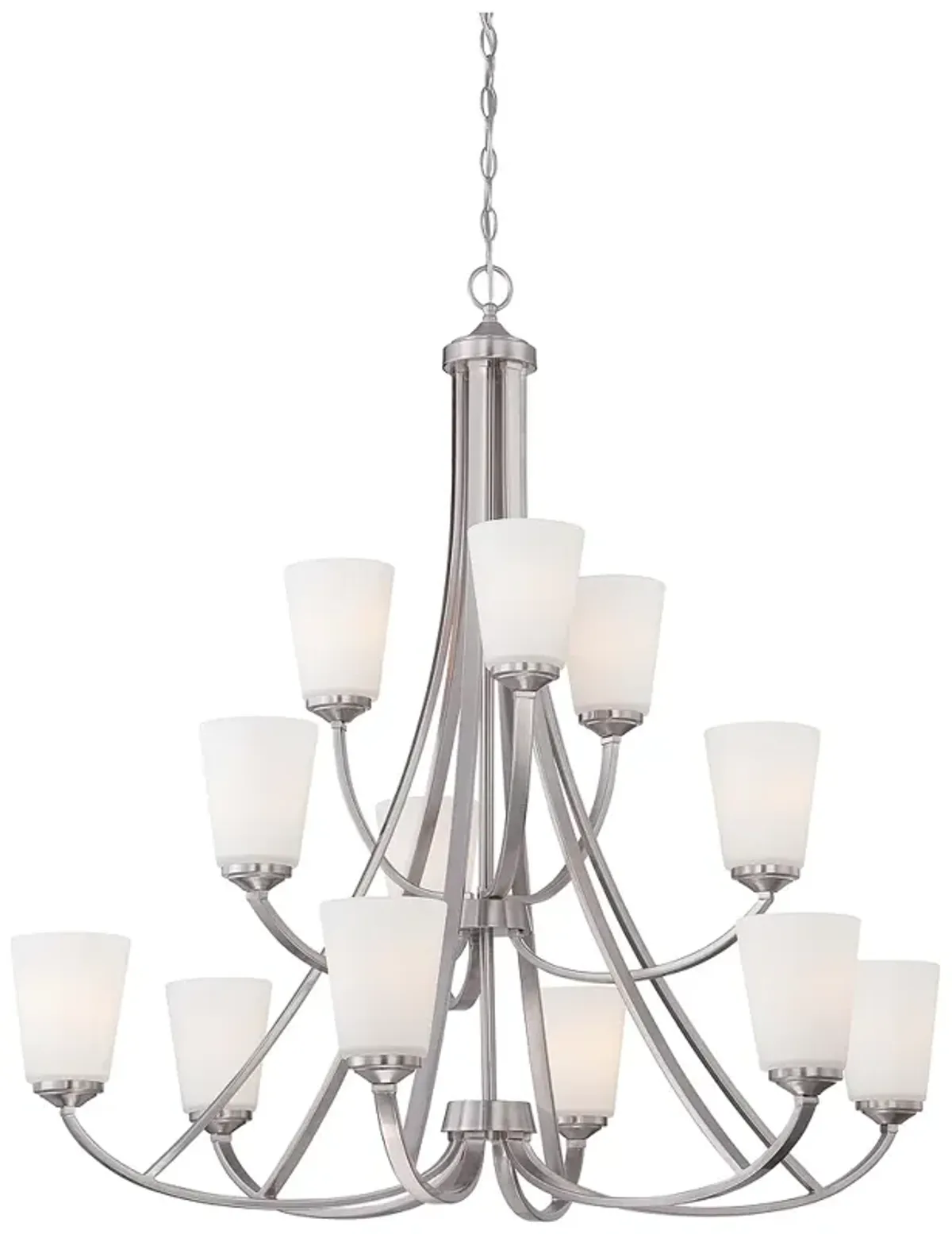 Overland Park 39" Wide Brushed Nickel 12-Light Chandelier