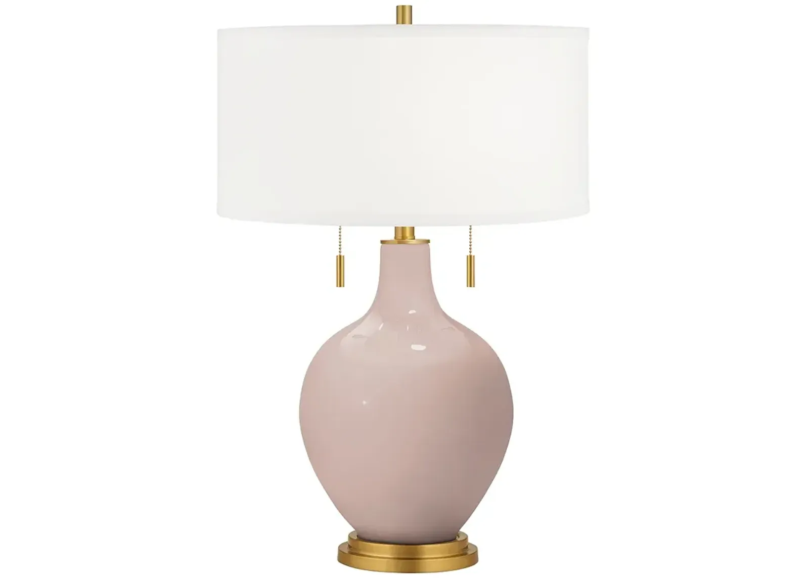 Color Plus Toby Brass 28" Modern Glass Glamour Pink Table Lamp