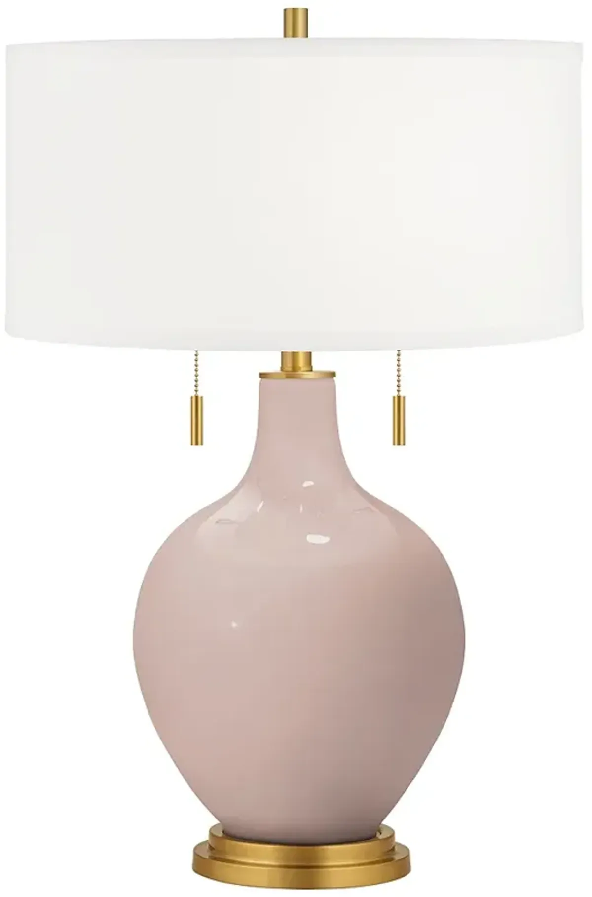 Color Plus Toby Brass 28" Modern Glass Glamour Pink Table Lamp