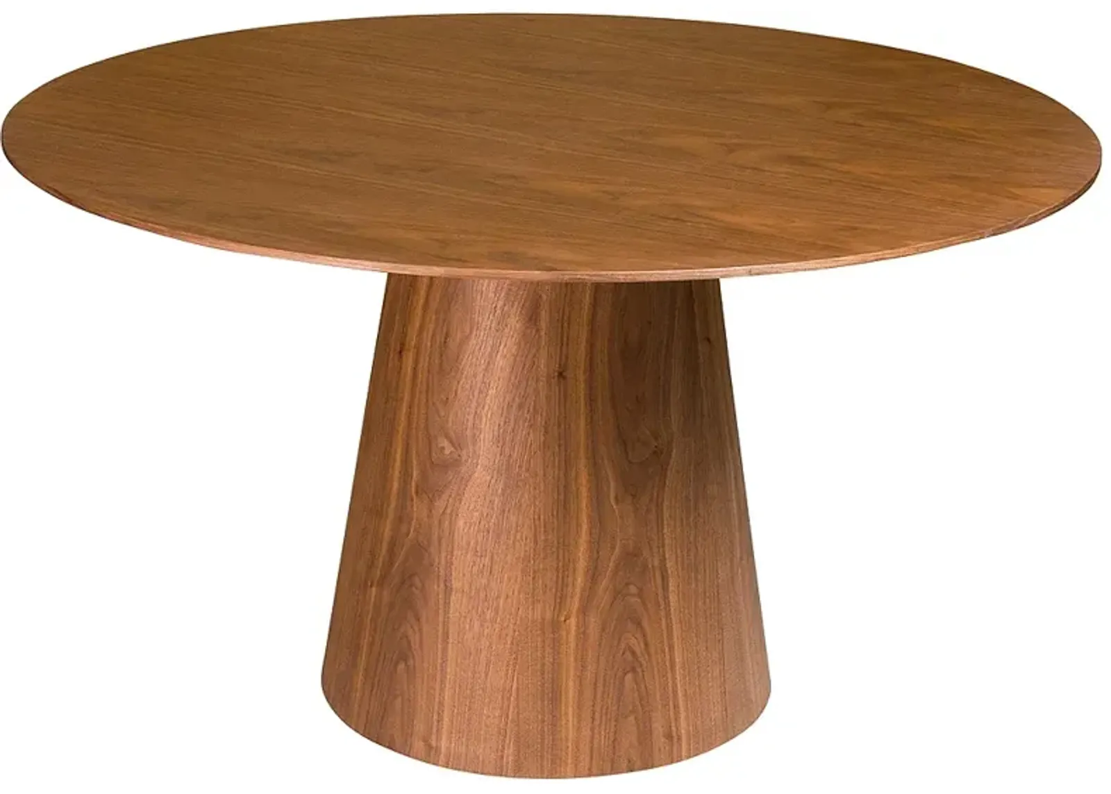 Wesley 53" Wide Walnut Veneered Wood Round Dining Table