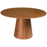 Wesley 53 1/4" Wide Walnut Veneered Wood Round Dining Table
