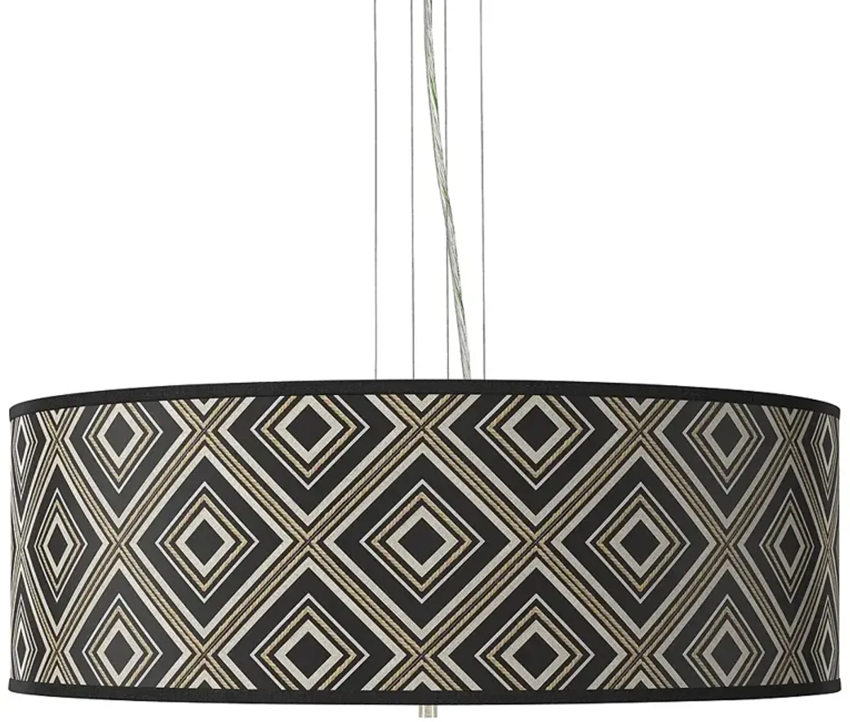 Giclee Gallery 24" Wide 4-Light Rhythm Pattern Drum Pendant Chandelier