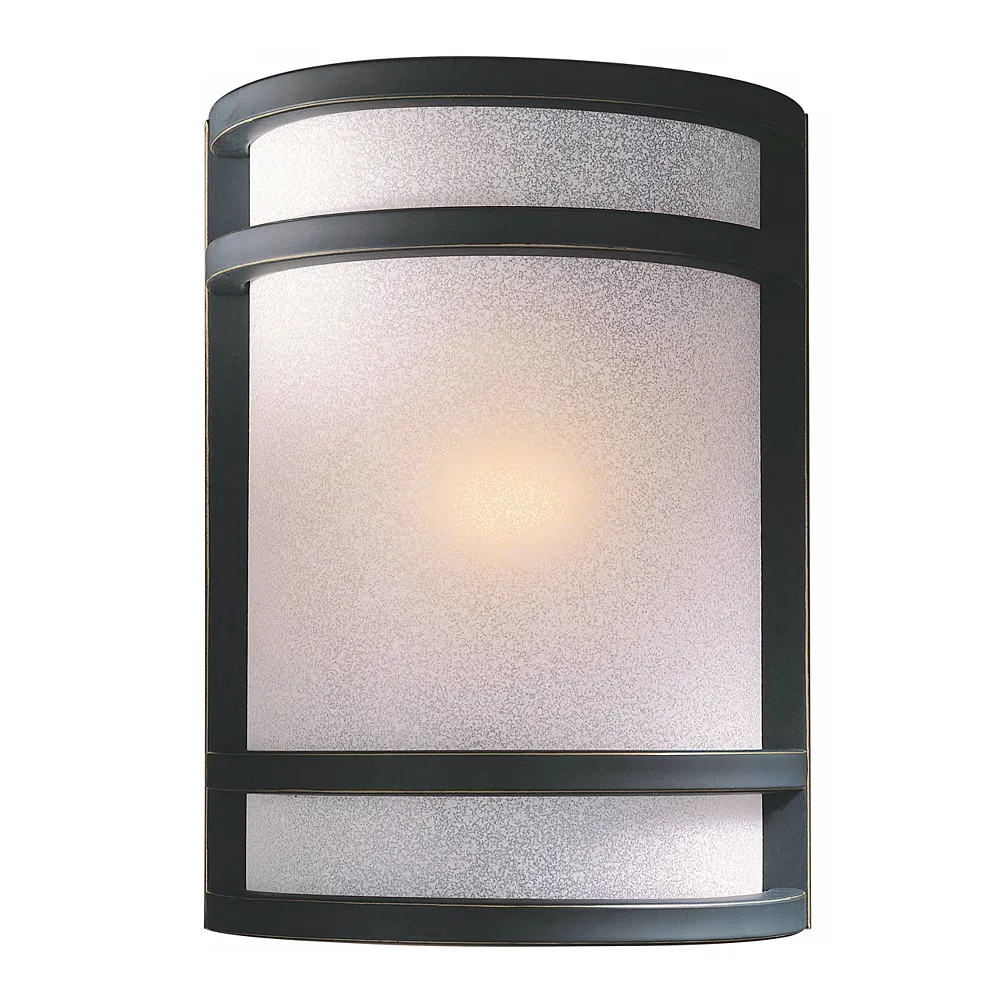 Bronze With French Scavo Glass 9 1/2" High Wall Sconce