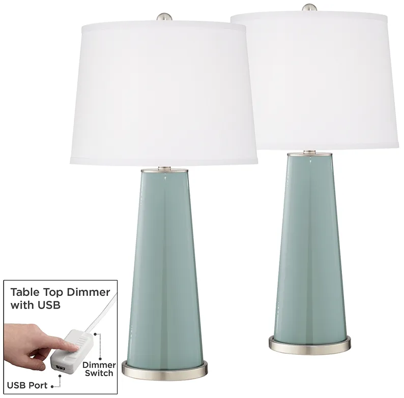 Aqua-Sphere Leo Table Lamp Set of 2 with Dimmers
