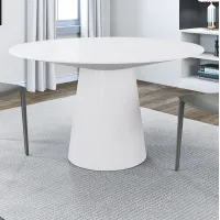 Wesley 53" Wide White Lacquered Wood Round Dining Table