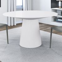 Wesley 53 1/4" Wide White Lacquered Wood Round Dining Table