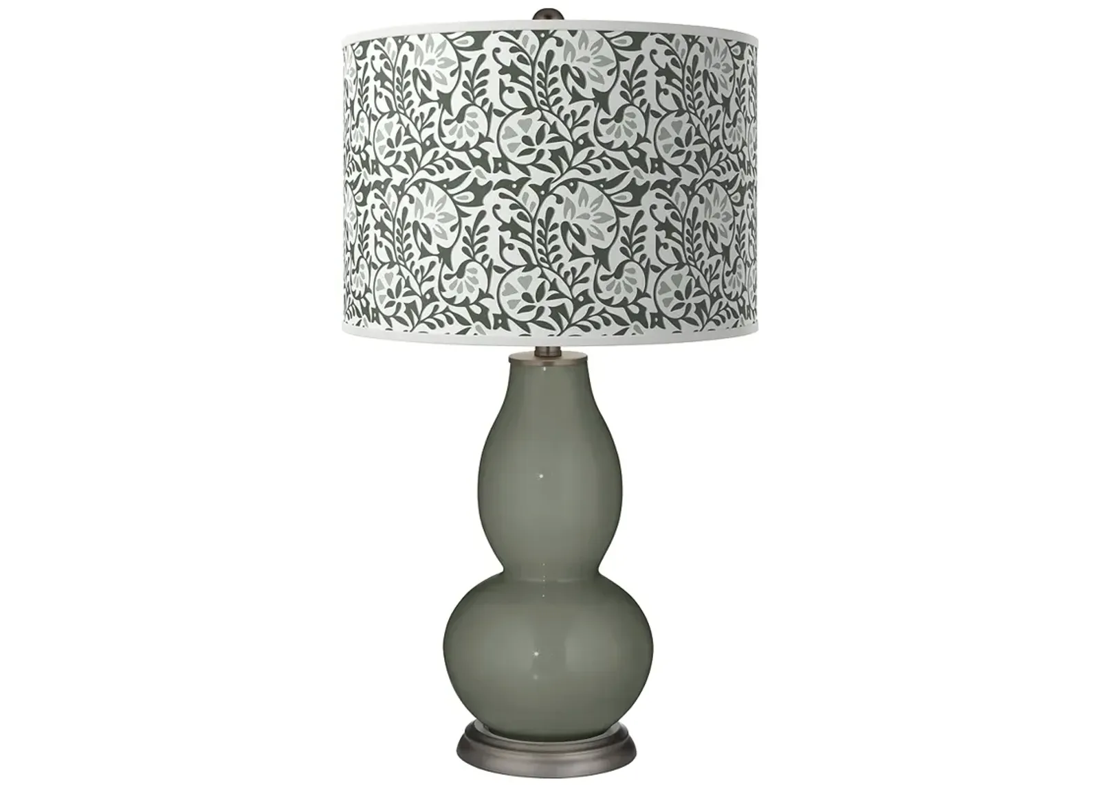 Pewter Green Gardenia Double Gourd Table Lamp