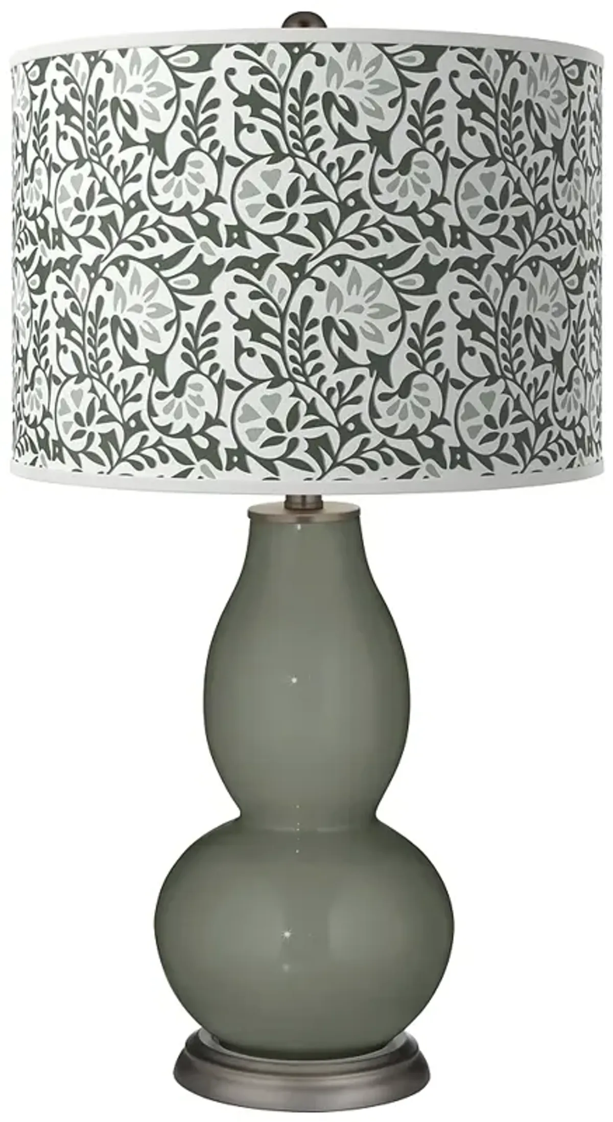 Pewter Green Gardenia Double Gourd Table Lamp