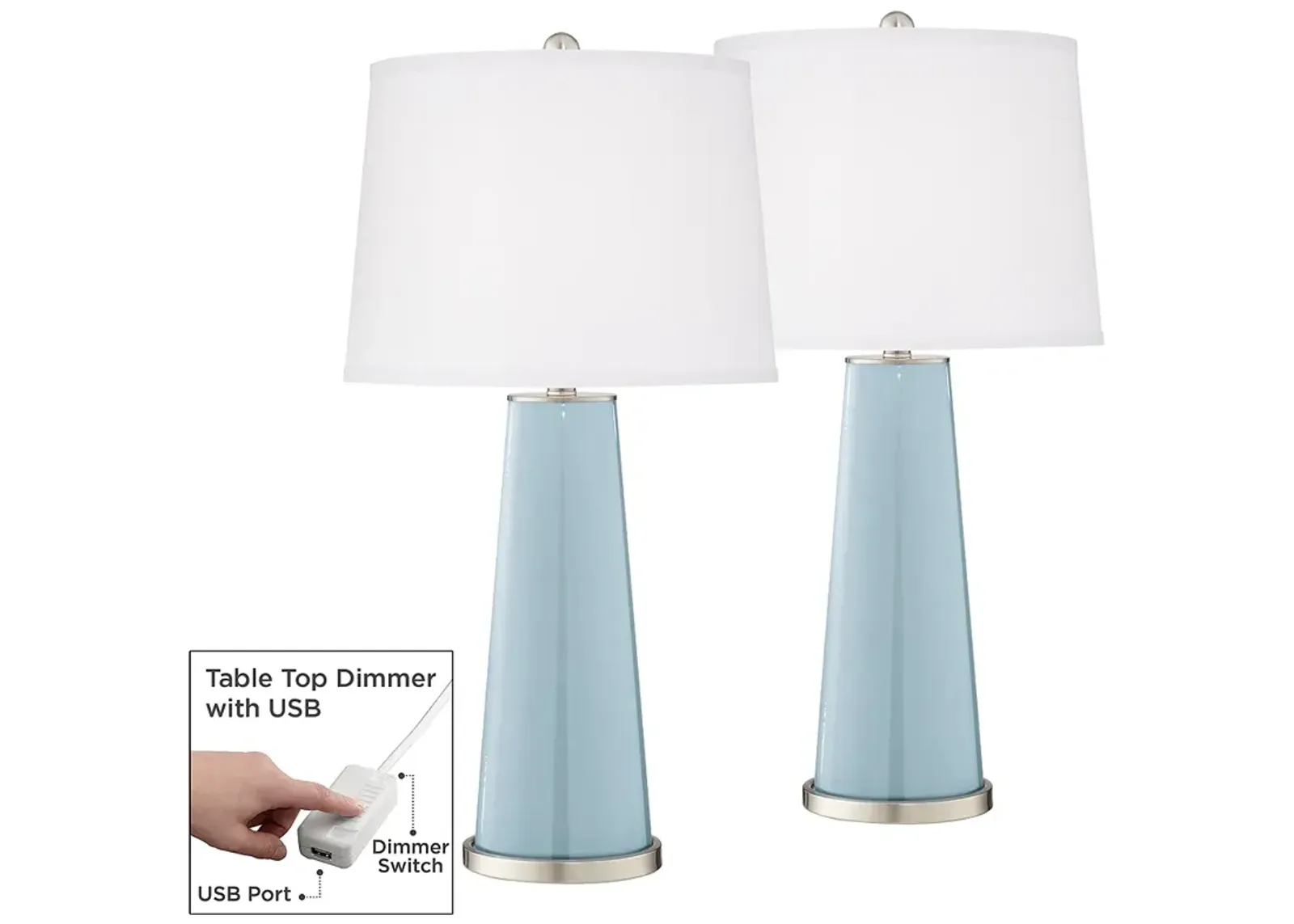 Vast Sky Leo Table Lamp Set of 2 with Dimmers