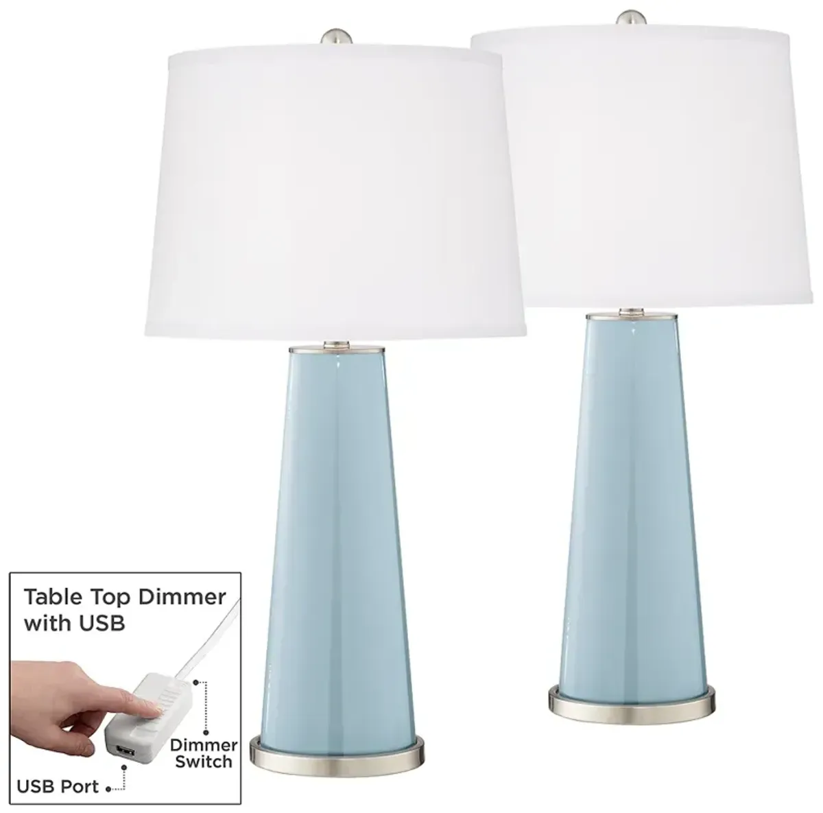 Vast Sky Leo Table Lamp Set of 2 with Dimmers