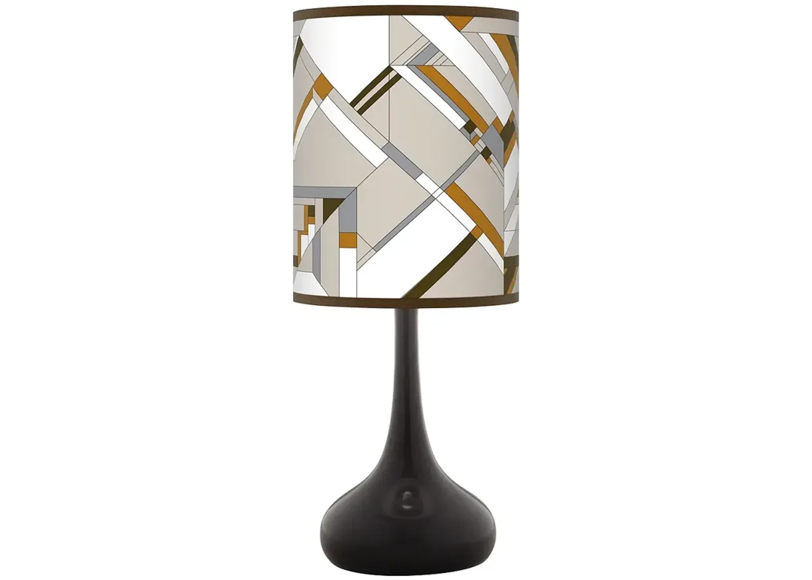 Craftsman Mosaic Giclee Black Droplet Table Lamp