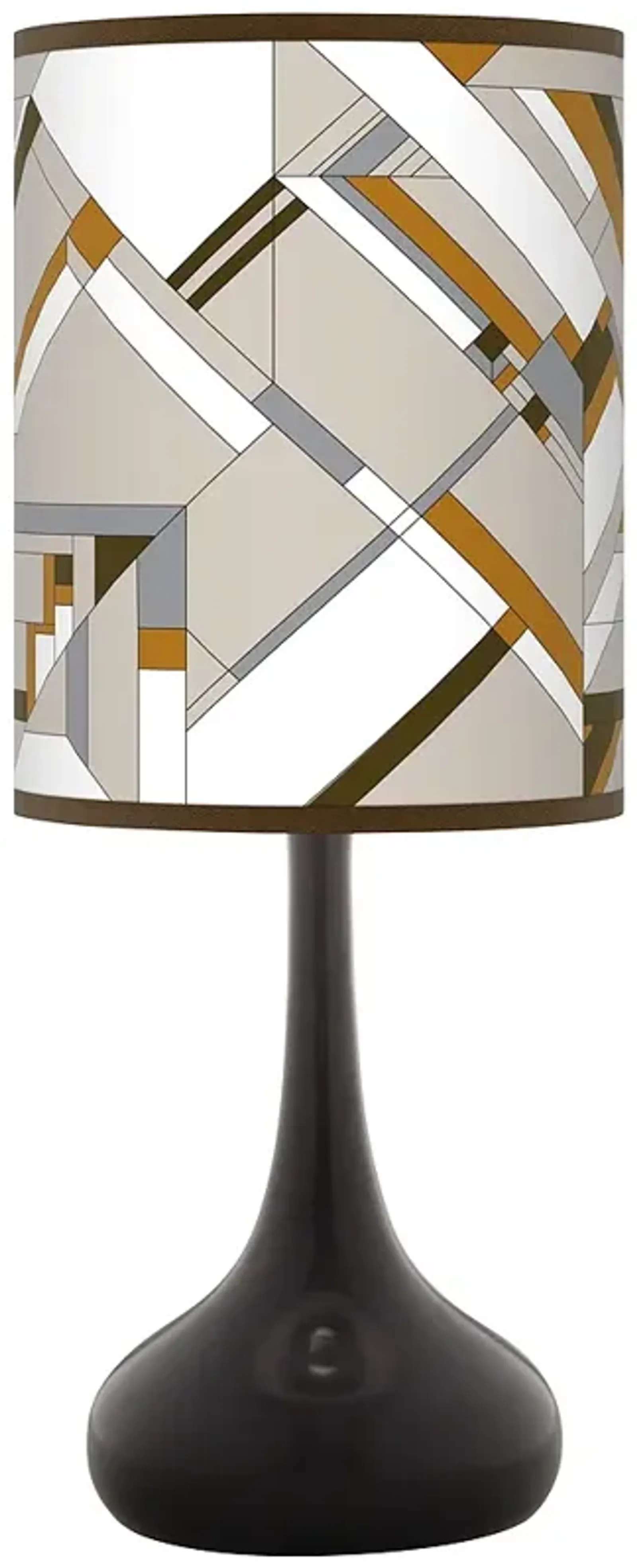 Craftsman Mosaic Giclee Black Droplet Table Lamp