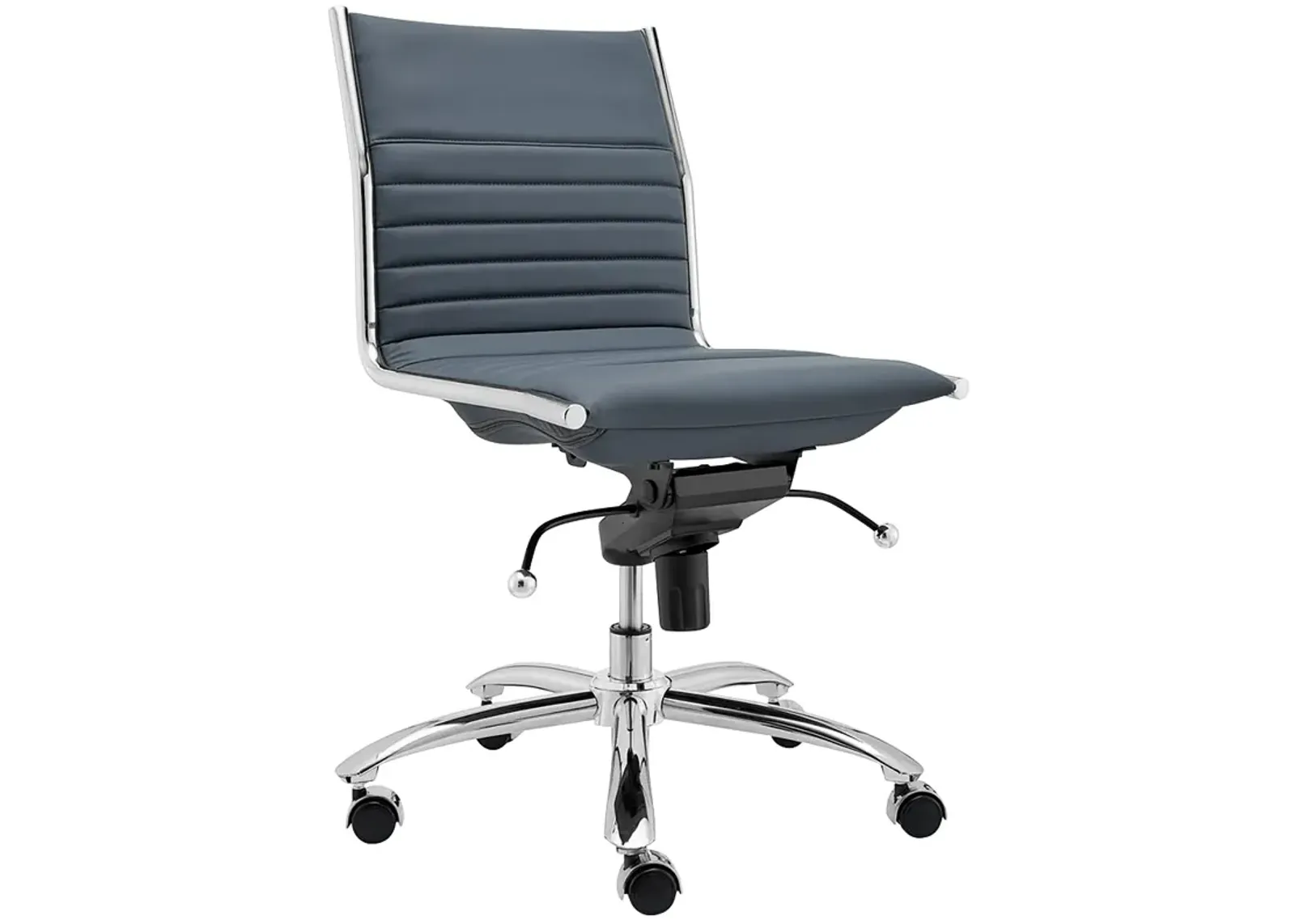 Dirk Blue Armless Adjustable Swivel Office Chair