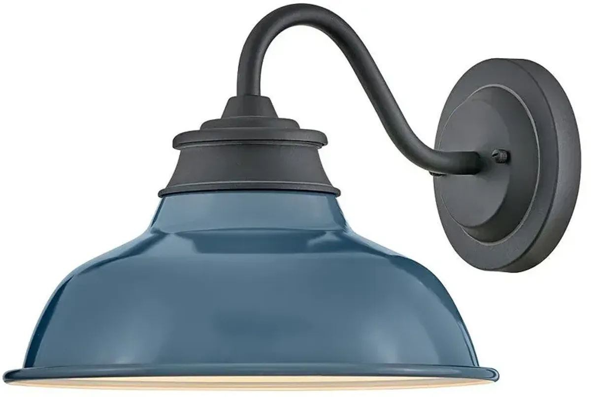 Wallace 9 1/2"H Black Denim Blue LED Outdoor Barn Wall Light