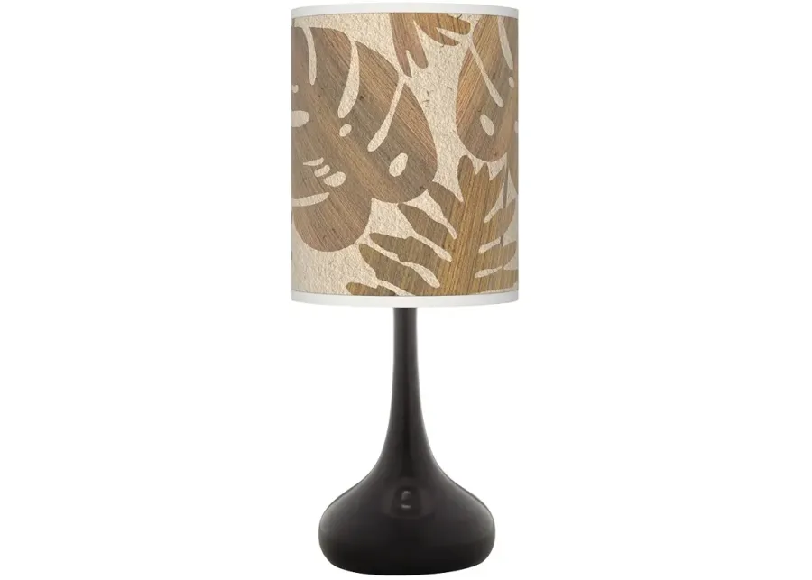 Tropical Woodwork Giclee Black Droplet Table Lamp