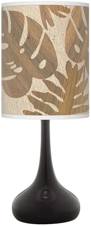 Tropical Woodwork Giclee Black Droplet Table Lamp