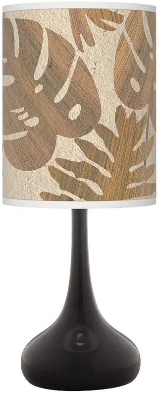 Tropical Woodwork Giclee Black Droplet Table Lamp