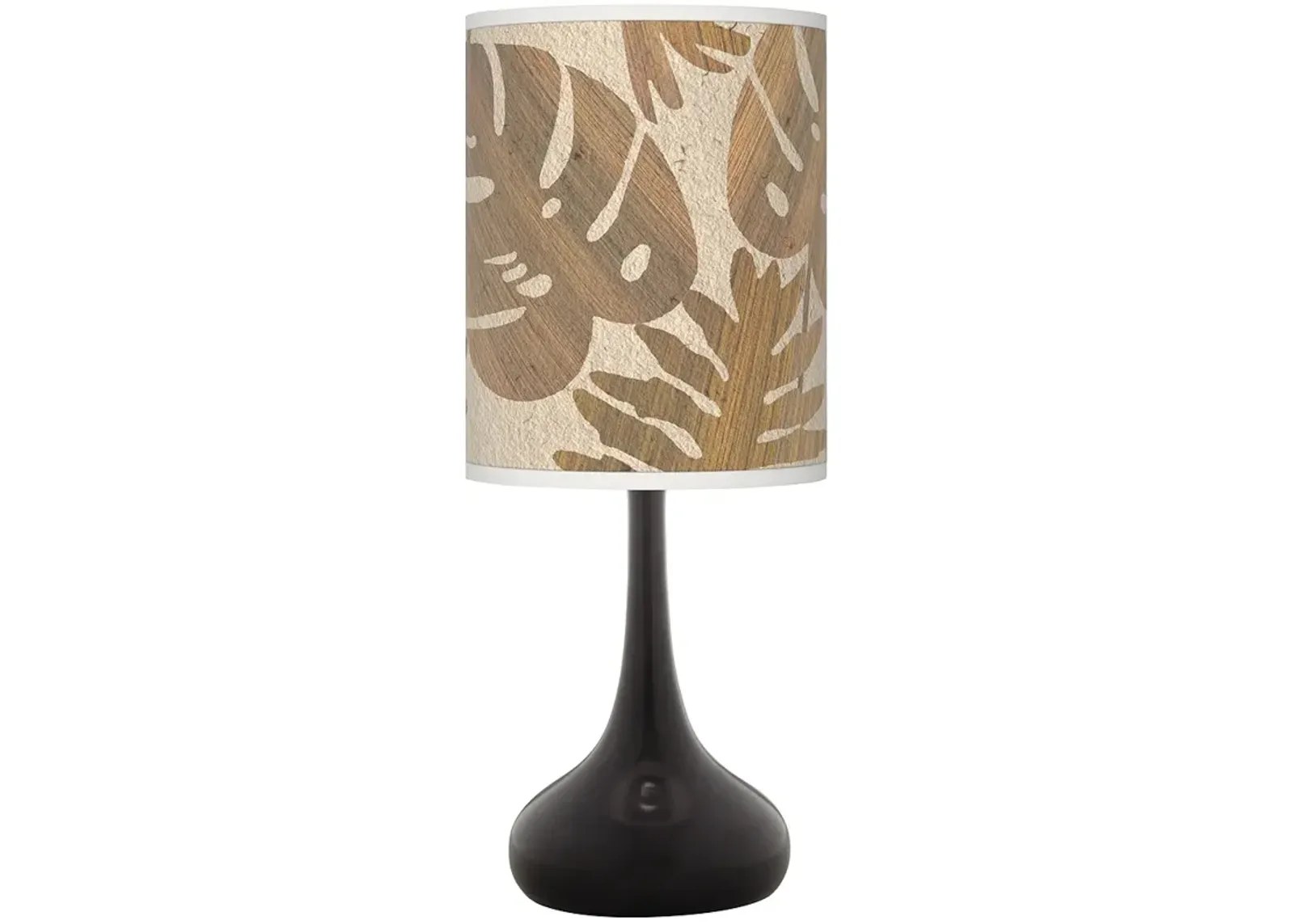 Tropical Woodwork Giclee Black Droplet Table Lamp