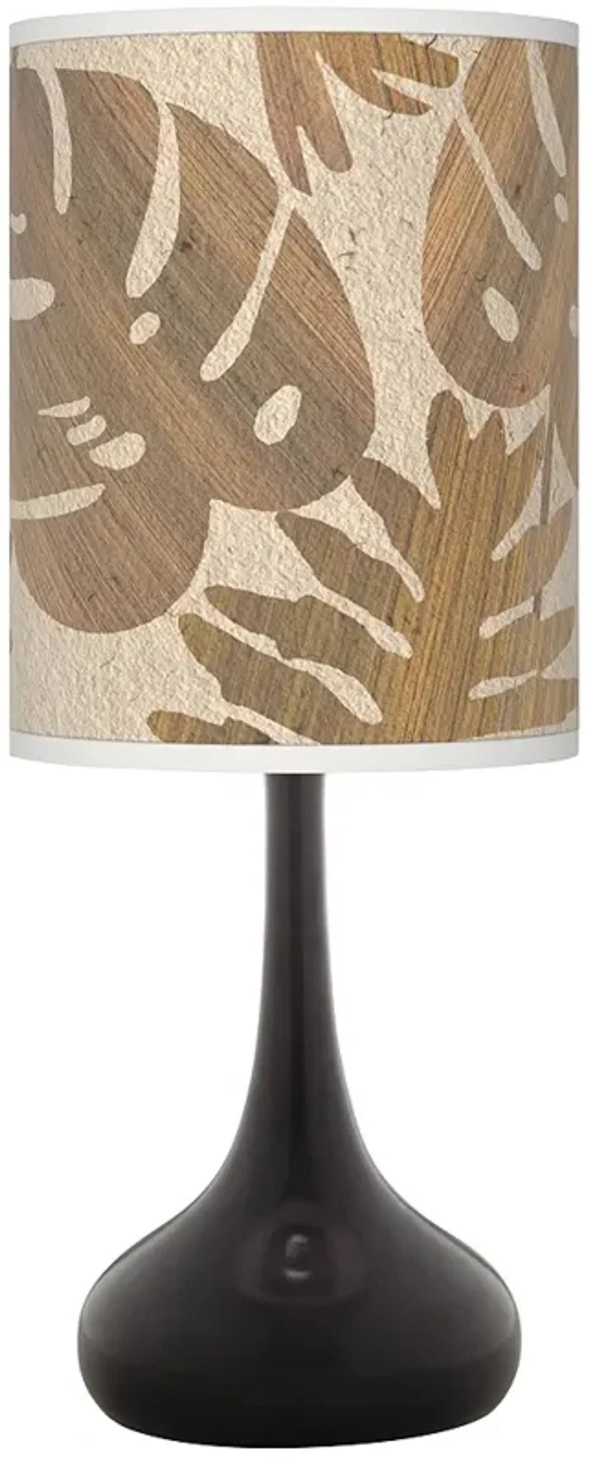 Tropical Woodwork Giclee Black Droplet Table Lamp