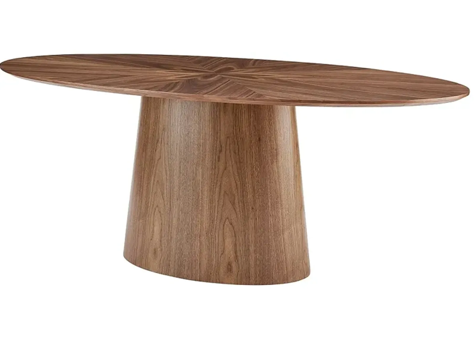 Deodat 78 1/2" Wide Walnut Veneered Wood Oval Dining Table