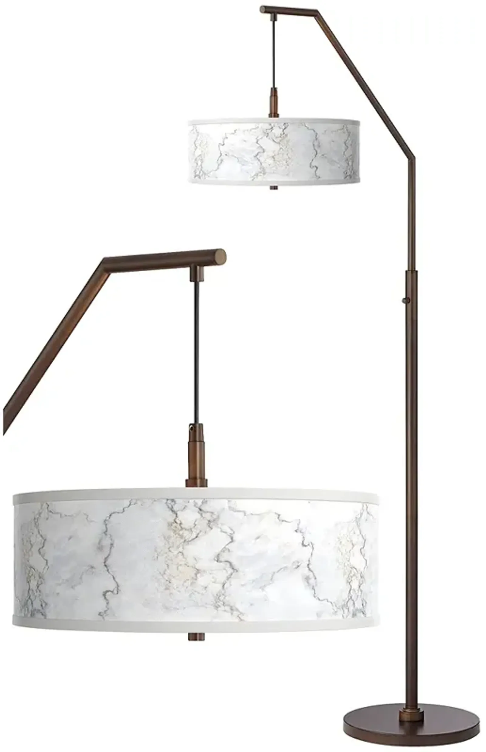 Marble Glow Bronze Downbridge Arc Floor Lamp