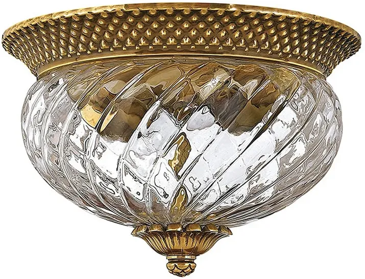 Plantation Collection Burnished Brass 12" Wide Ceiling Light