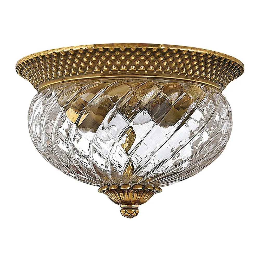 Plantation Collection Burnished Brass 12" Wide Ceiling Light