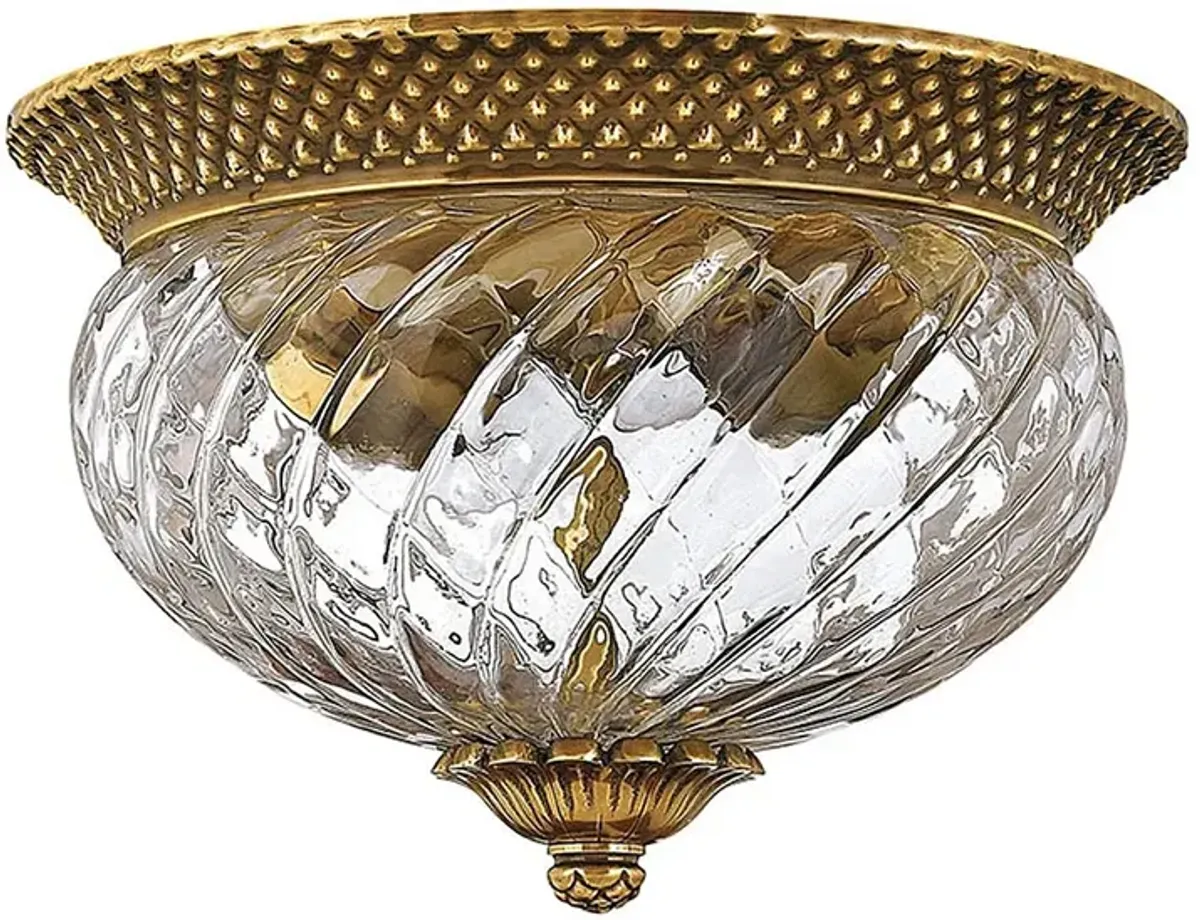 Hinkley Anana Plantation 12" Wide Glass and Brass Ceiling Light